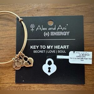 Alex and Ani Vintage Russian Gold “Key to My Heart” expandable charm Bracelet